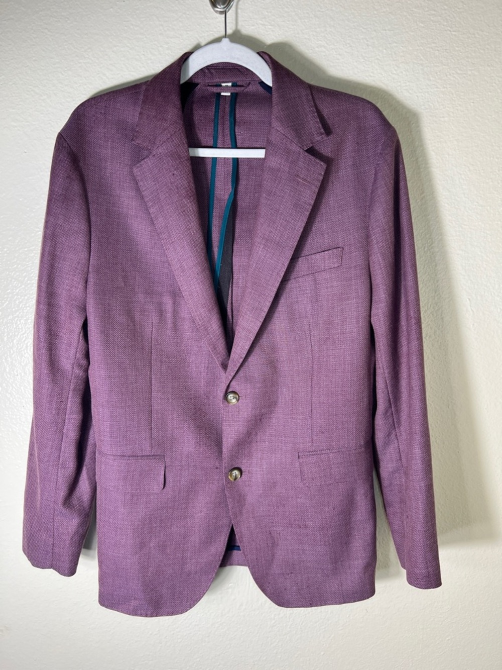 Bonobos Plum Two-Button athletic fit blazer wool blend size 40